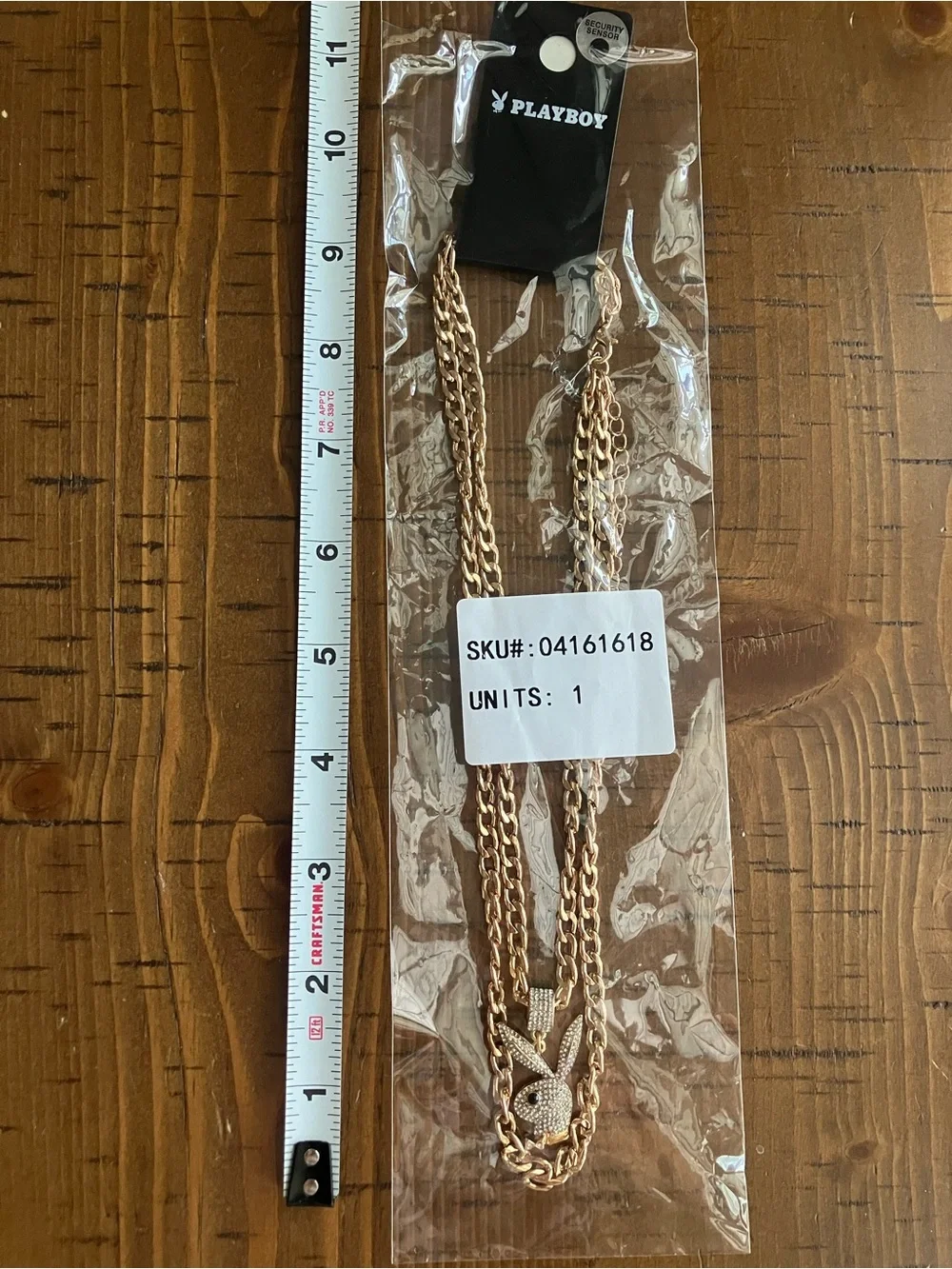 NWT Playboy Gold Chain with Diamond Bunny Pendant